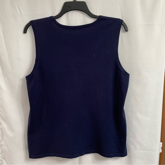 Appleseed's XL Blue Sleeveless Lightweight Sweater Summer Nautical - Picture 3 of 4